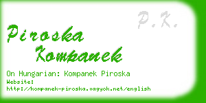 piroska kompanek business card